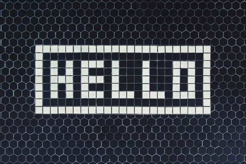 Tiles showing the word hello